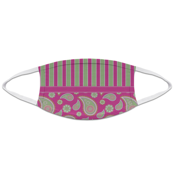 Pink & Green Paisley and Stripes Mask2