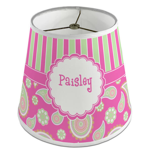 Custom Pink & Green Paisley and Stripes Empire Lamp Shade (Personalized)