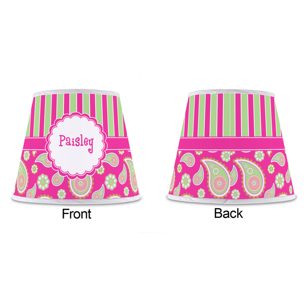 Pink & Green Paisley and Stripes Poly Film Empire Lampshade - Approval
