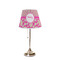 Pink & Green Paisley and Stripes Poly Film Empire Lampshade - On Stand