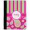 Pink & Green Paisley and Stripes Medium Padfolio - FRONT