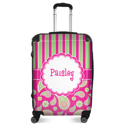 Pink & Green Paisley and Stripes Suitcase - 24" Medium - Checked (Personalized)