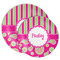 Pink & Green Paisley and Stripes Melamine Plates - PARENT/MAIN