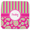 Pink & Green Paisley and Stripes Memory Foam Bath Mat - 48"x48" (Personalized)