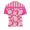 Pink & Green Paisley and Stripes Men's Crew Neck T Shirt Medium - Back