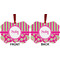 Pink & Green Paisley and Stripes Metal Benilux Ornament - Front and Back (APPROVAL)
