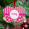 Pink & Green Paisley and Stripes Metal Benilux Ornament - Lifestyle