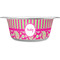 Pink & Green Paisley and Stripes Metal Pet Bowl - White Label - Medium - Main