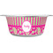 Pink & Green Paisley and Stripes Stainless Steel Dog Bowl - Small (Personalized)