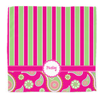 Pink & Green Paisley and Stripes Microfiber Dish Rag (Personalized)