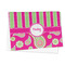 Pink & Green Paisley and Stripes Microfiber Dish Towel - FOLDED HALF