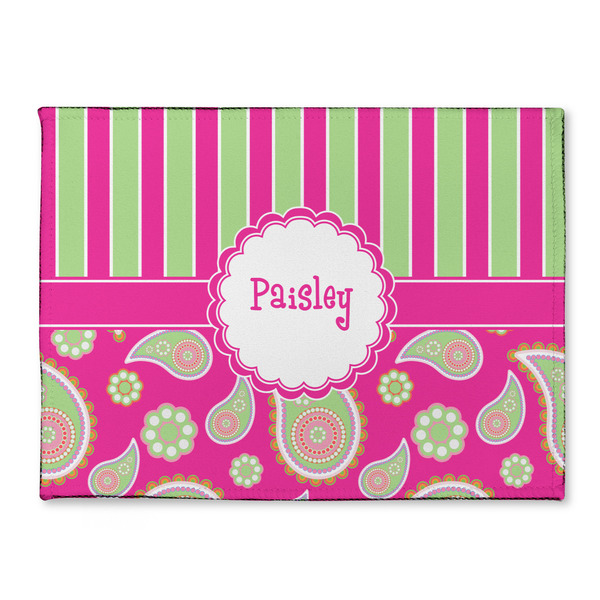 Custom Pink & Green Paisley and Stripes Microfiber Screen Cleaner (Personalized)