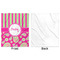 Pink & Green Paisley and Stripes Minky Blanket - 50"x60" - Single Sided - Front & Back