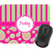 Pink & Green Paisley and Stripes Rectangular Mouse Pad