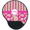 Pink & Green Paisley and Stripes Mouse Pad with Wrist Support - Main