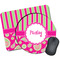 Pink & Green Paisley and Stripes Mouse Pads - Round & Rectangular