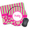 Pink & Green Paisley and Stripes Mouse Pad (Personalized)