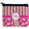 Pink & Green Paisley and Stripes Rectangular Coin Purse (Personalized)