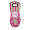 Pink & Green Paisley and Stripes Neoprene Oven Mitt - Front