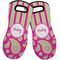 Pink & Green Paisley and Stripes Neoprene Oven Mitt -Set of 2 - Front