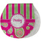 Pink & Green Paisley and Stripes New Baby Burp Folded
