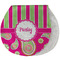 Pink & Green Paisley and Stripes Burp Pad - Velour w/ Name or Text