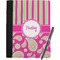 Pink & Green Paisley and Stripes Notebook Padfolio - Large w/ Name or Text