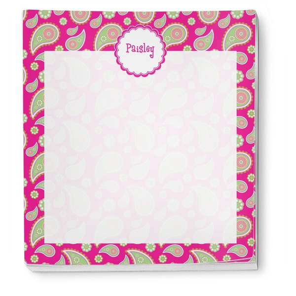 Pink & Green Paisley and Stripes Notepad - Apvl
