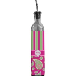 Pink & Green Paisley and Stripes Oil Dispenser Bottle (Personalized)