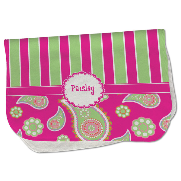 Pink & Green Paisley and Stripes Old Burp Folded