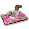 Pink & Green Paisley and Stripes Outdoor Dog Beds - Large - IN CONTEXT