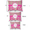 Pink & Green Paisley and Stripes Outdoor Dog Beds - SIZE CHART