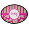 Pink & Green Paisley and Stripes Oval Patch