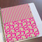Pink & Green Paisley and Stripes Page Dividers - Set of 5 - In Context