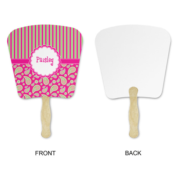Pink & Green Paisley and Stripes Paper Fans - Approval
