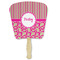Pink & Green Paisley and Stripes Paper Fans - Front