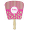 Pink & Green Paisley and Stripes Paper Fan (Personalized)
