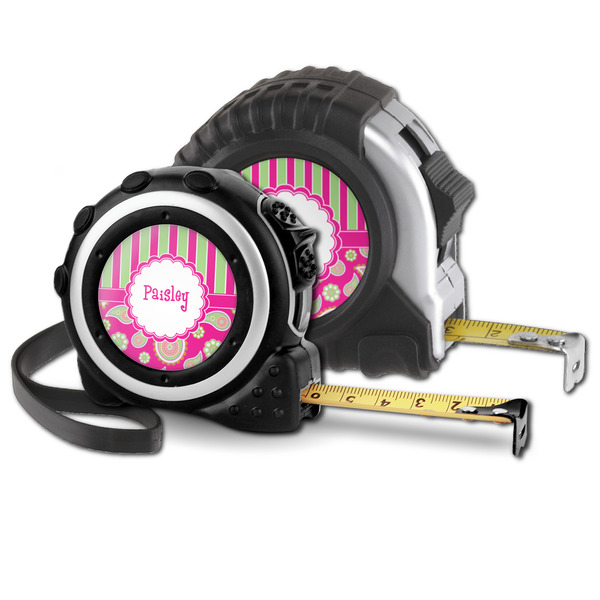 Pink & Green Paisley and Stripes Parent tape measure