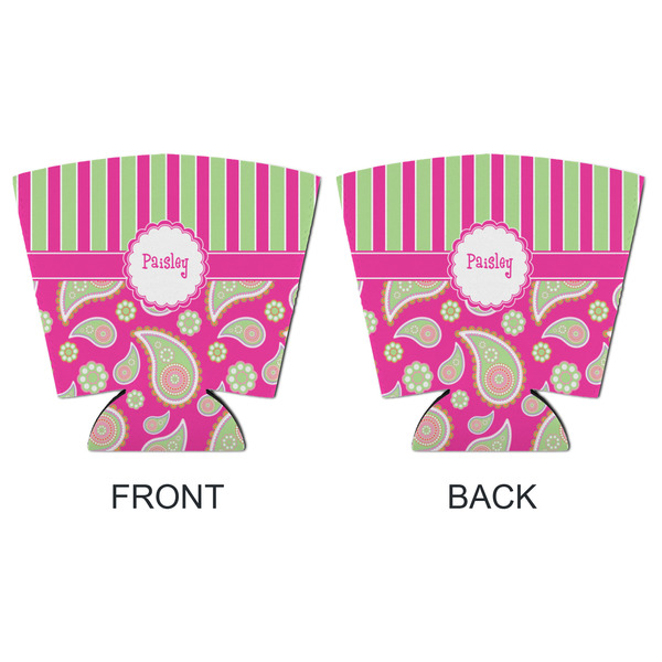 Pink & Green Paisley and Stripes Party Cup Sleeves - with bottom - APPROVAL