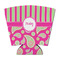 Pink & Green Paisley and Stripes Party Cup Sleeves - with bottom - FRONT