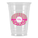 Pink & Green Paisley and Stripes Party Cups - 16oz (Personalized)