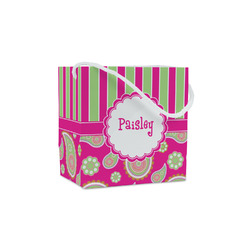 Pink & Green Paisley and Stripes Party Favor Gift Bags (Personalized)