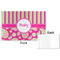 Pink & Green Paisley and Stripes Disposable Paper Placemat - Front & Back