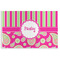 Pink & Green Paisley and Stripes Disposable Paper Placemats (Personalized)