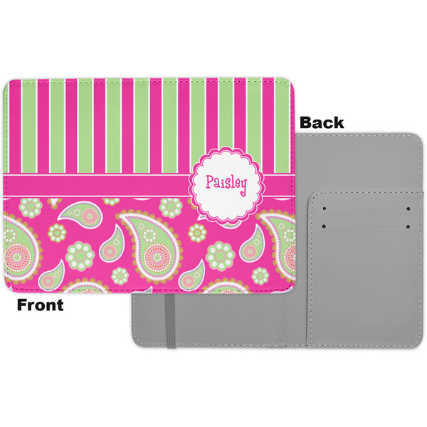 Pink & Green Paisley and Stripes Passport Holder - Apvl