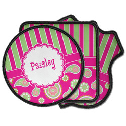 Pink & Green Paisley and Stripes Iron on Patches (Personalized)