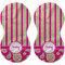 Pink & Green Paisley and Stripes Peanut Shaped Burps - Approval