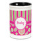 Pink & Green Paisley and Stripes Ceramic Pencil Holders - Black