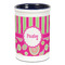 Pink & Green Paisley and Stripes Ceramic Pencil Holders - Blue