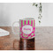 Pink & Green Paisley and Stripes Personalized Coffee Mug - Lifestyle